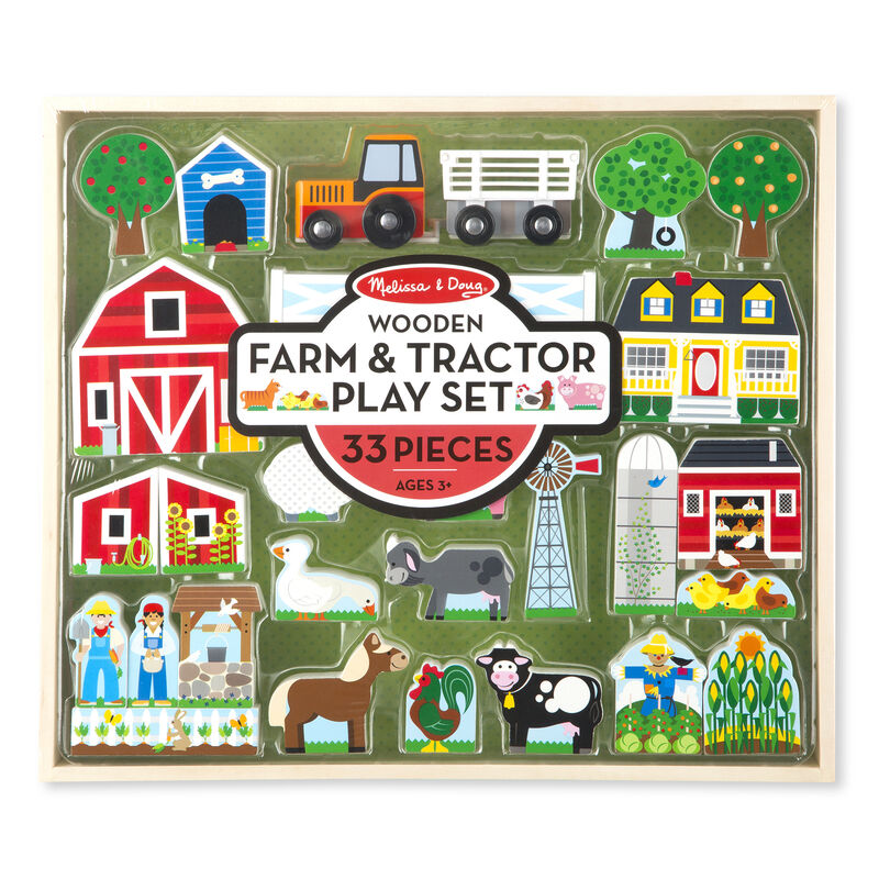 M&D Wooden Farm Tractor Play Set Melissa & Doug MW-15514_9a7b1445-48f8-4b54-aca3-1a194095dd2b