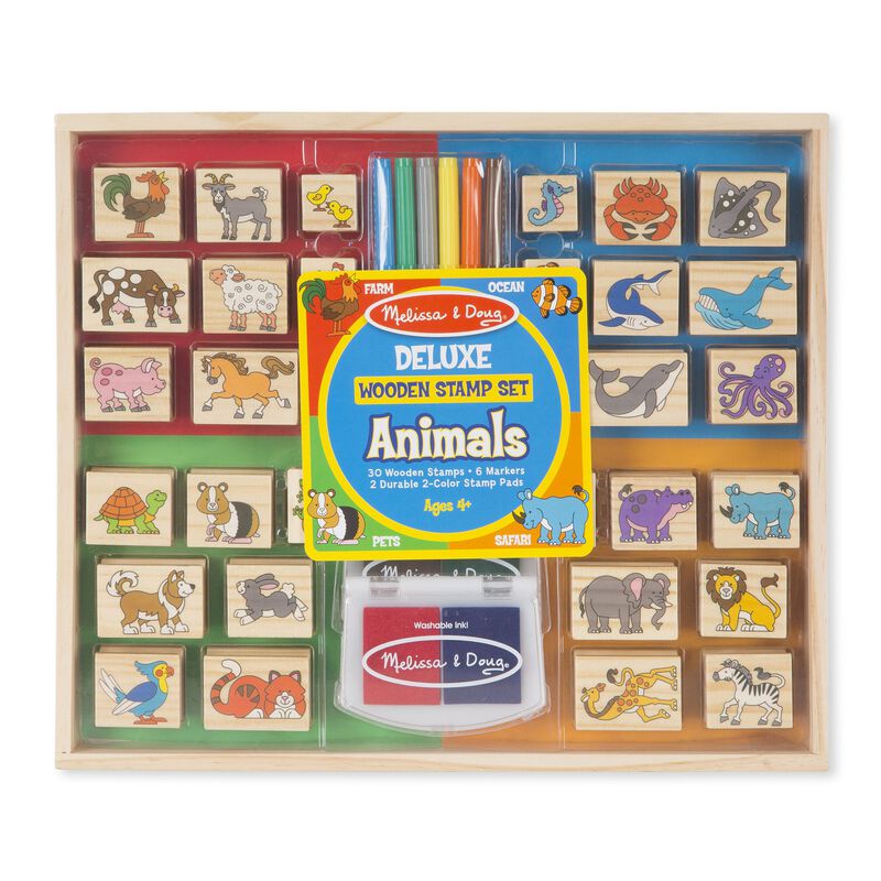 M&D Deluxe Wooden Stamp Set Animal Melissa & Doug MW-15522_f8eda66c-05de-4821-ae23-c47a5d6d16d2
