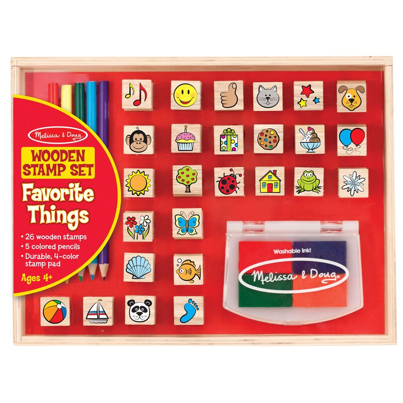 Melissa & Doug - Favorite Things Wooden Stamps MW-15523_ada65269-6991-4918-9d50-1033a1870386
