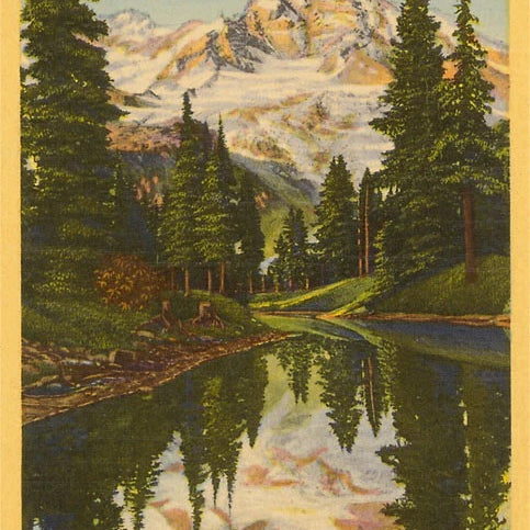 Postcard Mt Rainier MW-17752