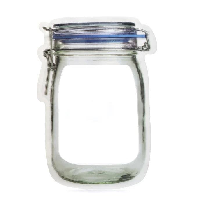 Kikkerland CU145-L Mason Jar Storage Bag, Polyethylene, Clear, 32 Oz MW-17889