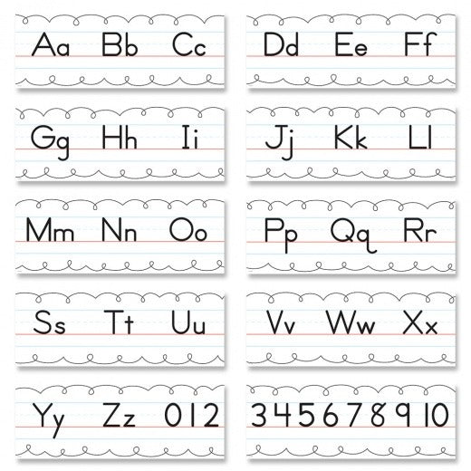 Traditional Manuscript Alphabet Line Bulletin Board MW-18033