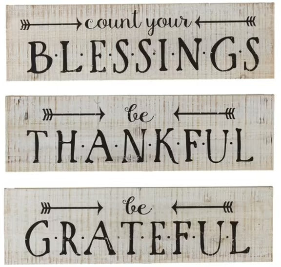 Wall Decor - Grateful, Thankful, Blessed Prepack MW-18078