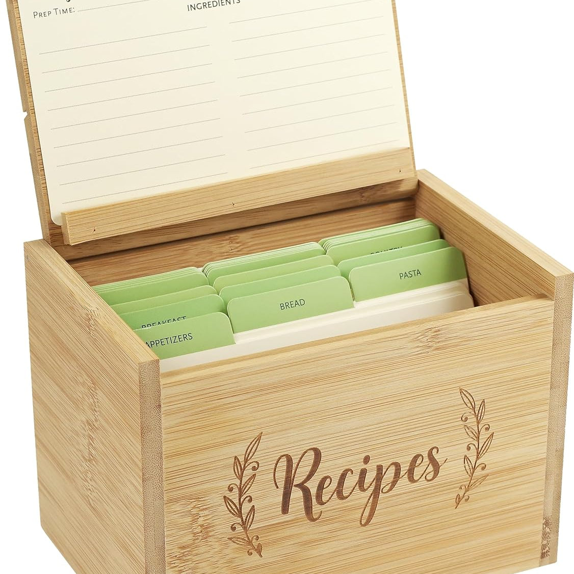 Recipe Box Set Wood MW-18086