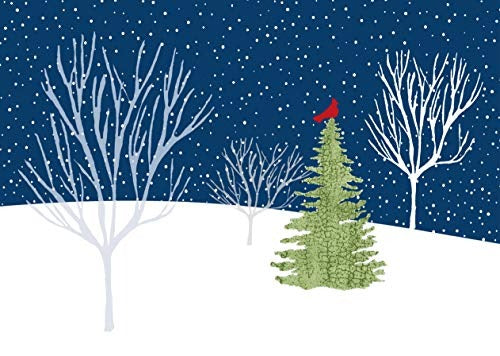 Midnight Cardinal Deluxed Boxed Holiday Cards MW-18198
