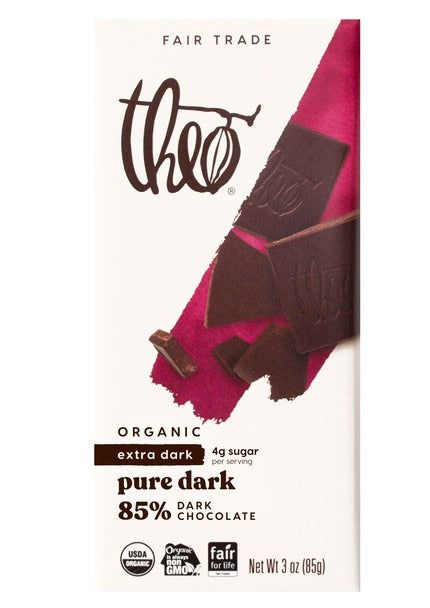 Theo 85% Pure Dark Chocolate Bar 85G MW-18697