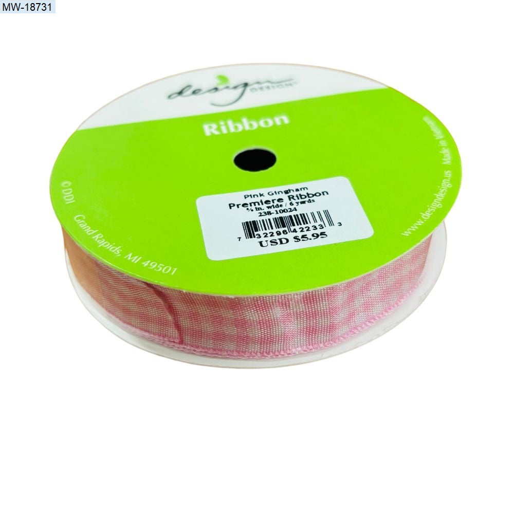 Pink Gingham Ribbon MW-18731