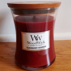 WOODWICK MEDIUM HOURGLASS CRACKLE CANDLE 9.7oz - ELDERBERRY BOURBON MW-18961