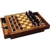 House Of Marbles Deluxe Wooden Chess Draughts Checkers MW-19149