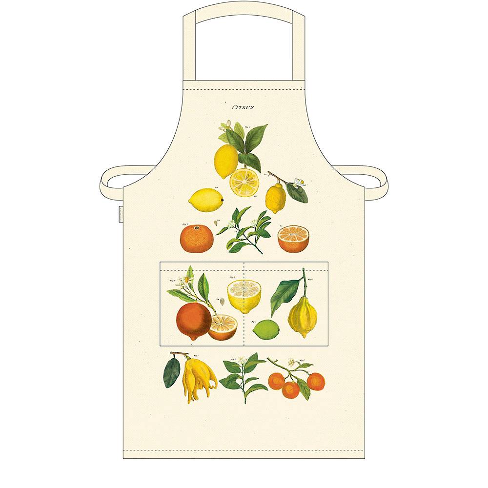 Cavallini - 100% Natural Cotton Vintage Apron - 48X80Cms - Citrus Fruits MW-19321