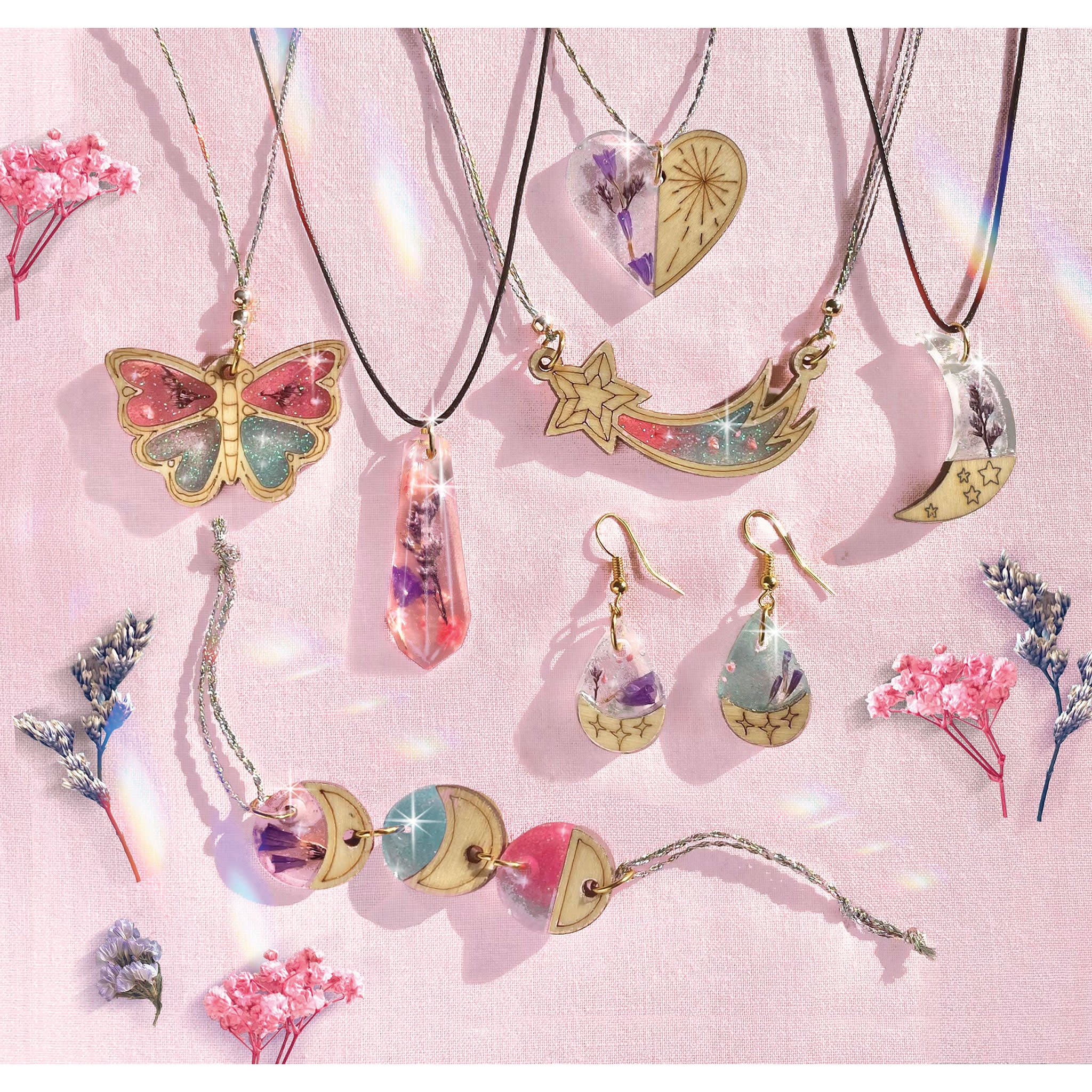 Wood Resin Charm Jewelry Kit MW-19651_1
