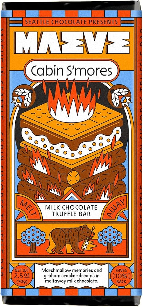 Maeve Cabin S'mores Truffle Bar - 2.5 oz MW-19724_ca93d98a-faef-4567-9a67-0b3f4f4fd747