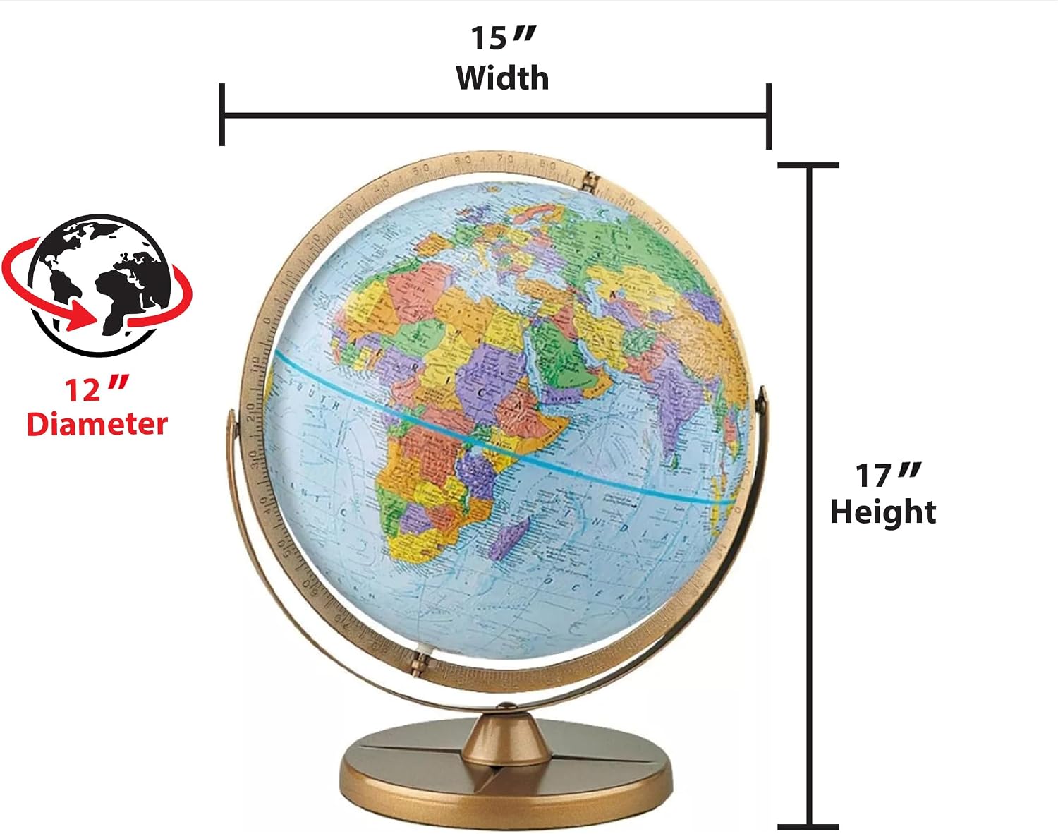 Pioneer Blue English Globe - 12 in. 80 MW-19729_02b81a6f-c43b-4ef3-819a-87ad38ba4451