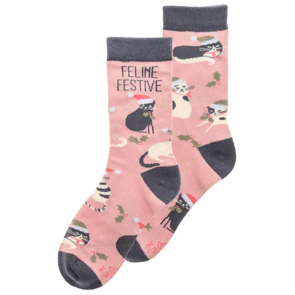 Socks Feline Festive MW-20129