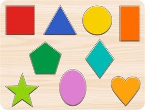Shapes Kids' Wooden Puzzle (9-Piece Set) (Toy) MW-20239