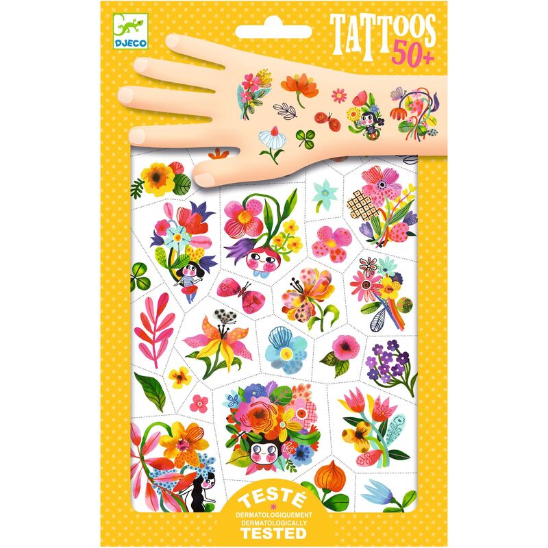 Aqua Flor Flowers Tattoos MW-20412