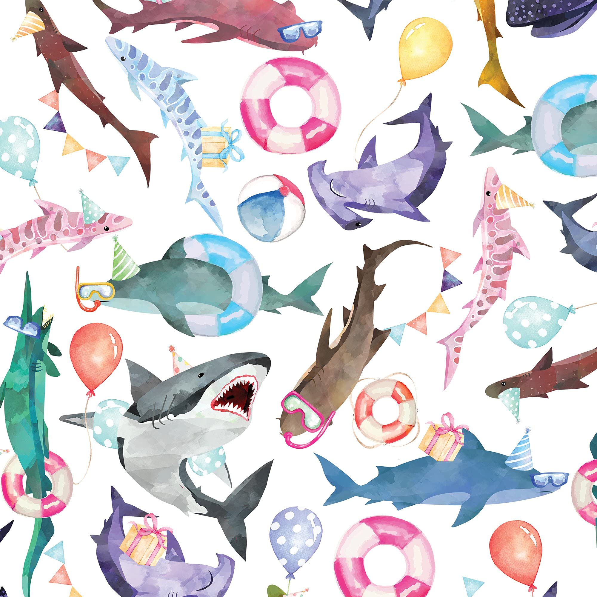 Shark Party Roll Wrap - 5' X 30" MW-20676