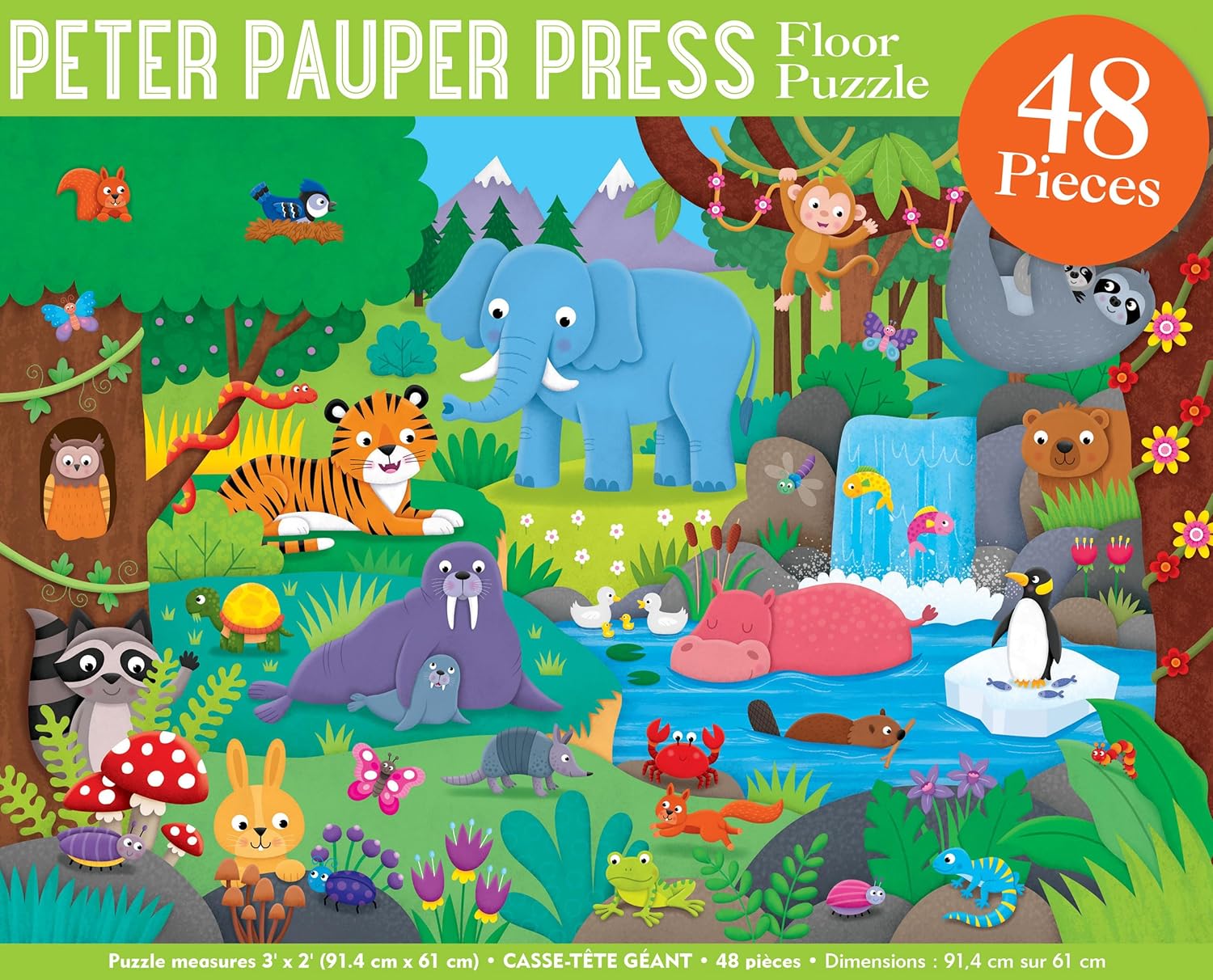 Animal Kingdom Floor Puzzle 48 Pc - Peter Pauper Press MW-20760