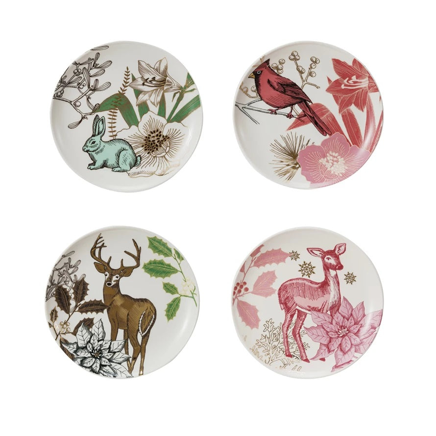 Flora Fauna 6" Round Stoneware MW-21240