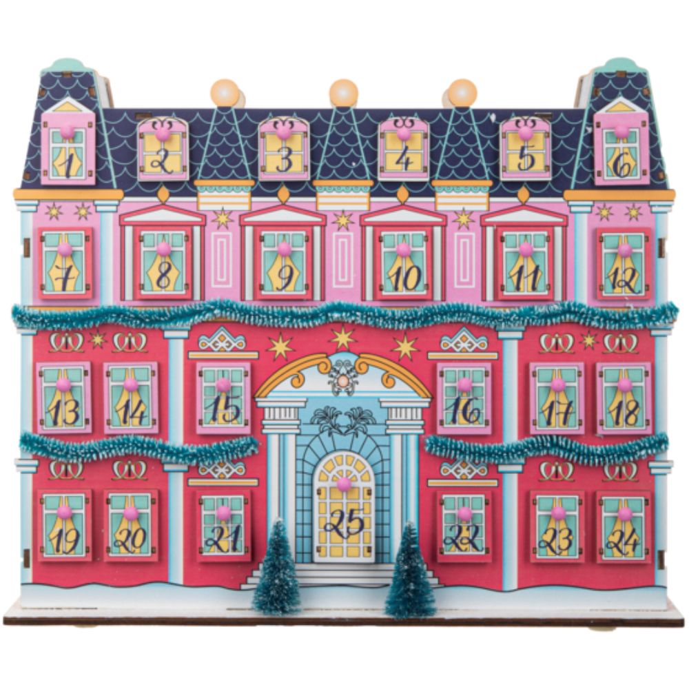 14-Inch Premium Wooden Christmas Advent House Calendar MW-21273_2
