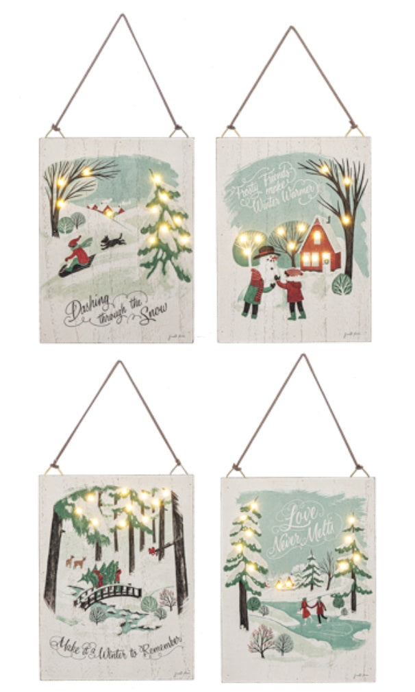 Winter Village Wall Plaque Led MW-21280
