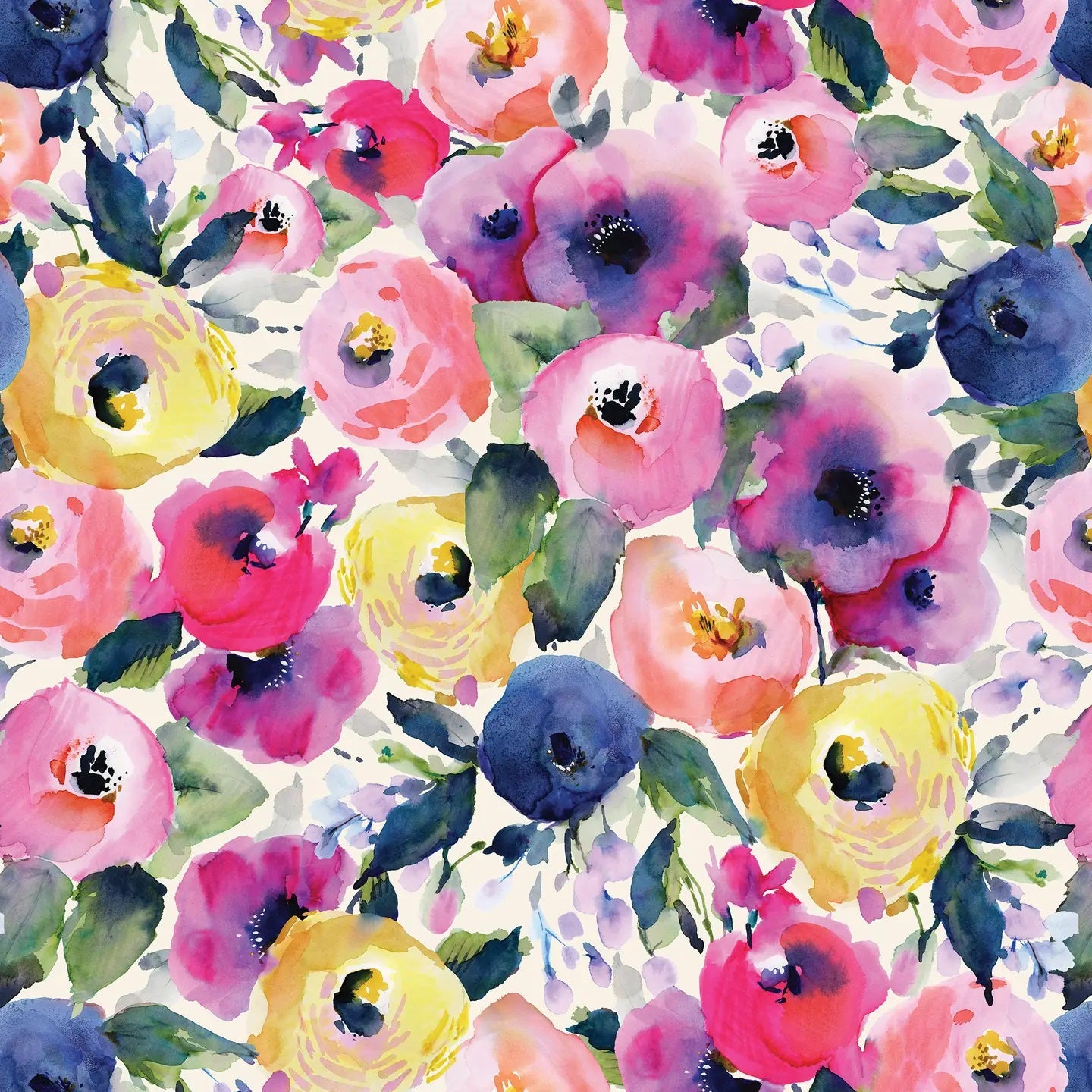 Roll Wrap Watercolor Flowers - 5' X 30" MW-21303