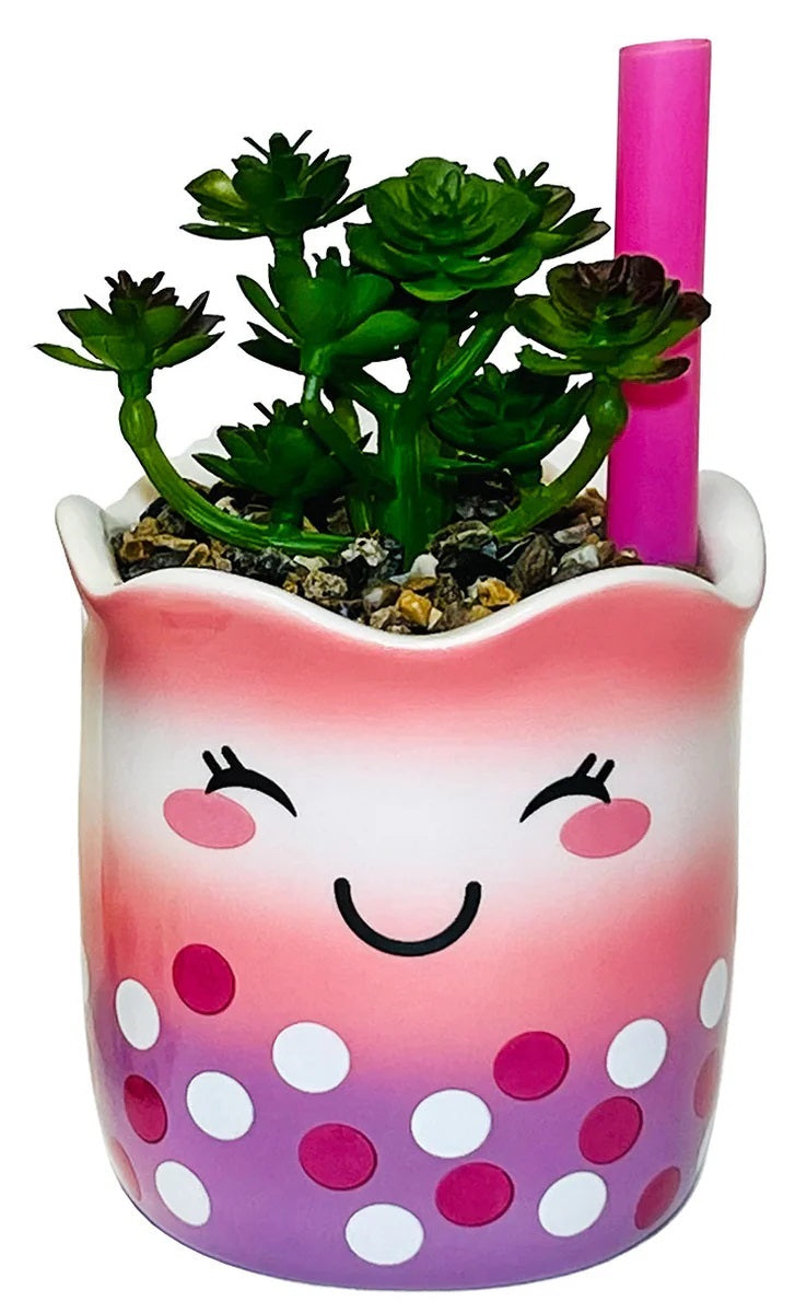 Tea Succulent Planter Pink MW-21349