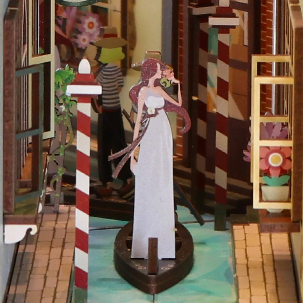 Diy Bookend Puzzle Romantic Venice Book Nook MW-21351_4