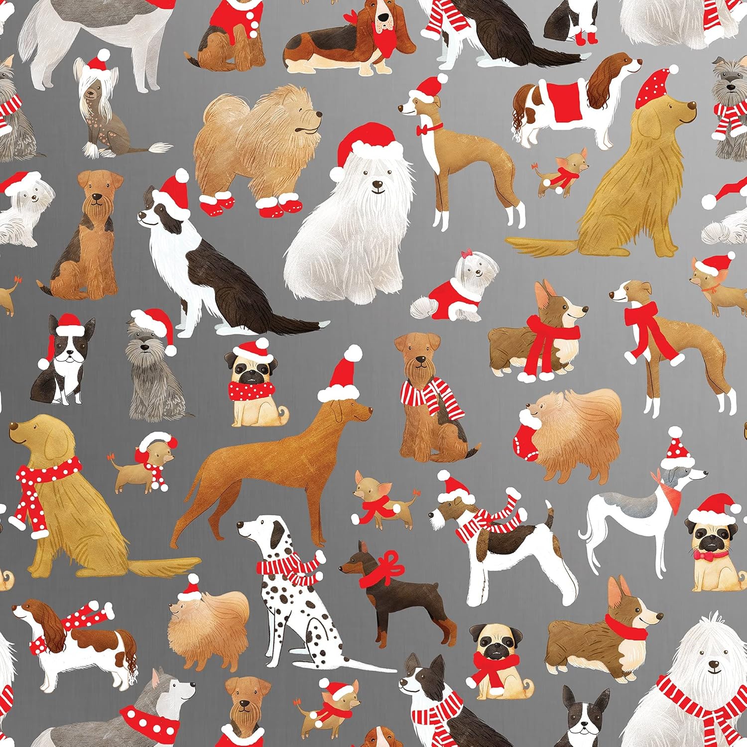 Roll Wrap Santa's Helpers Dogs MW-21384