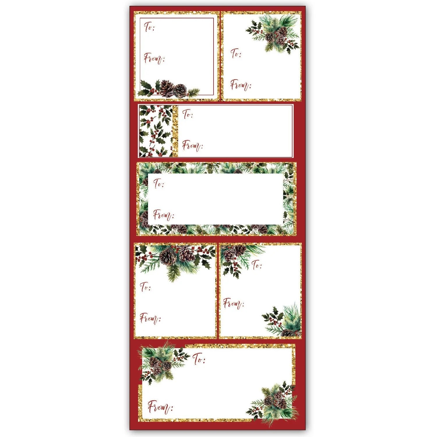Xmas Labels Elegant Pine MW-21396
