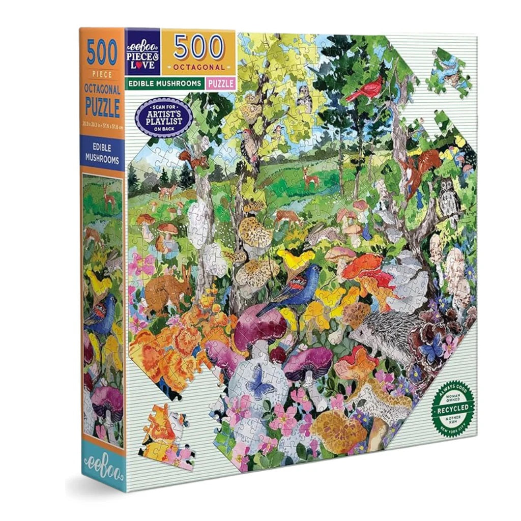 Edible Mushrooms 500 Piece Octagonal Puzzle - Eeboo MW-21491