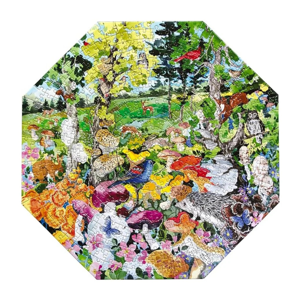 Edible Mushrooms 500 Piece Octagonal Puzzle - Eeboo MW-21491_baa030c5-6275-44fd-b6fd-3ecd57783e9c