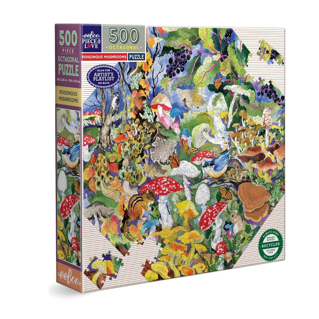 Poisonous Mushrooms 500 Piece Octagonal Puzzle - Eeboo MW-21492_30248dba-66cf-4eba-a2ea-747506e199c3