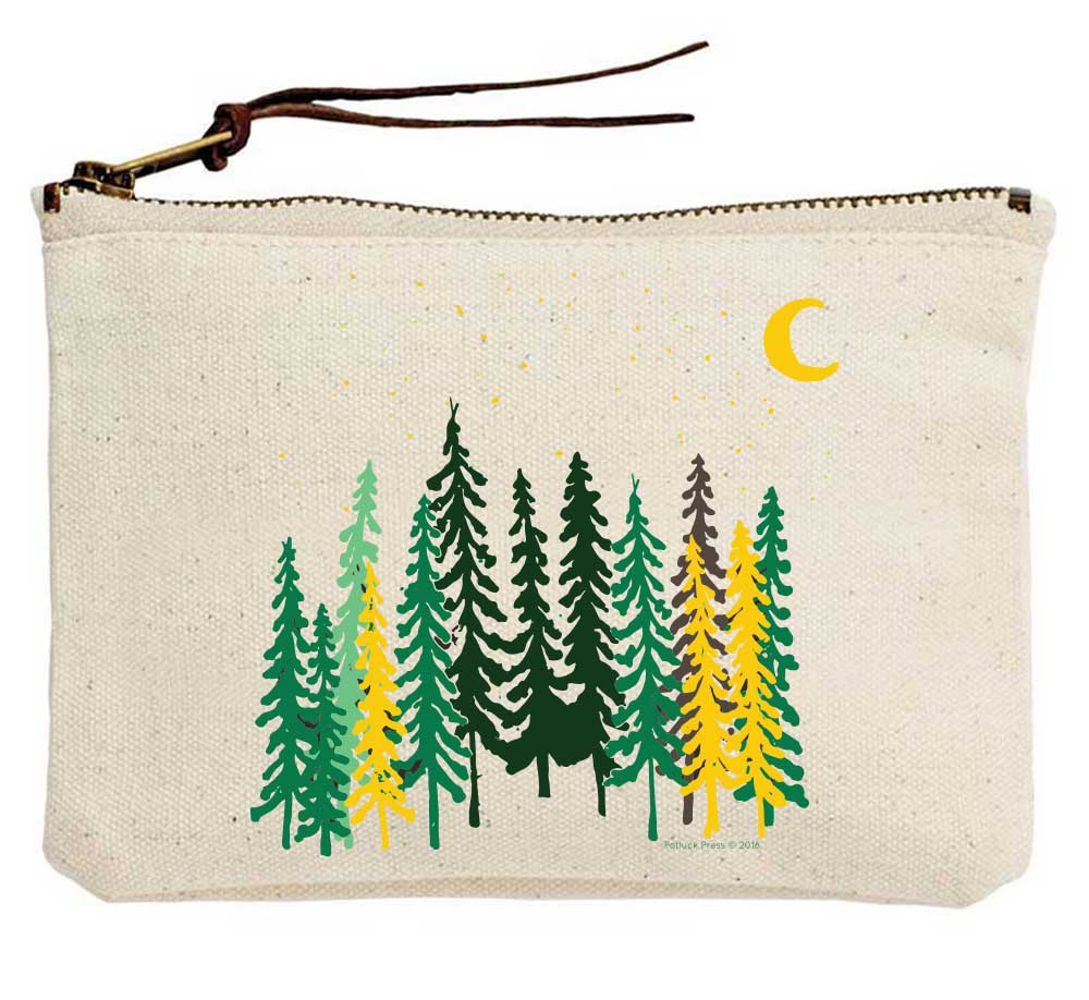 Canvas Pouch Trees Moon MW-21526