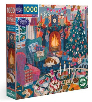 Eeboo English Cottage Christmas 1000 Piece Jigsaw Puzzle MW-21594