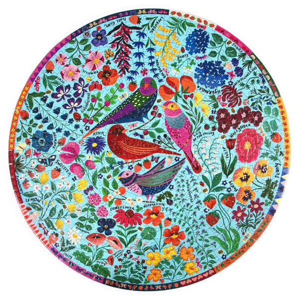 Eeboo Four Birds 500 Piece Round Jigsaw Puzzle MW-21595