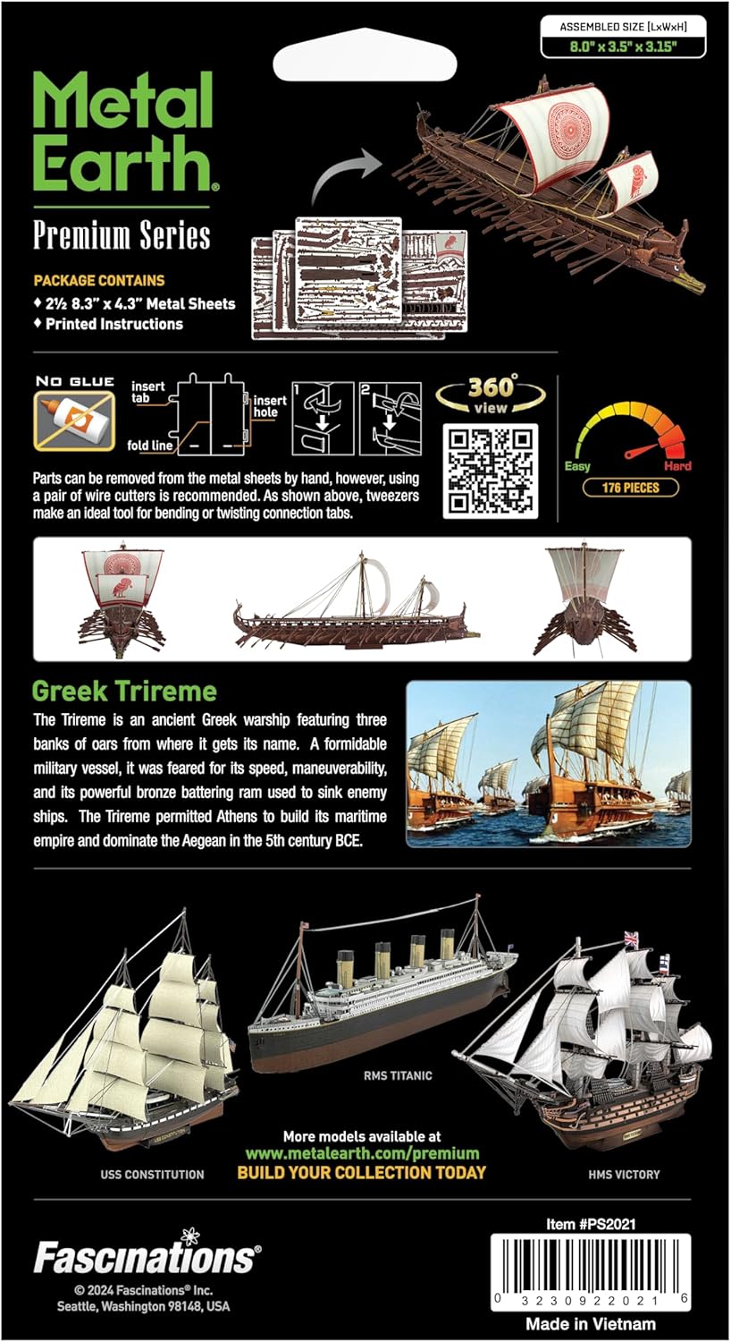 Metal Earth Greek Trireme Ship MW-21786_3