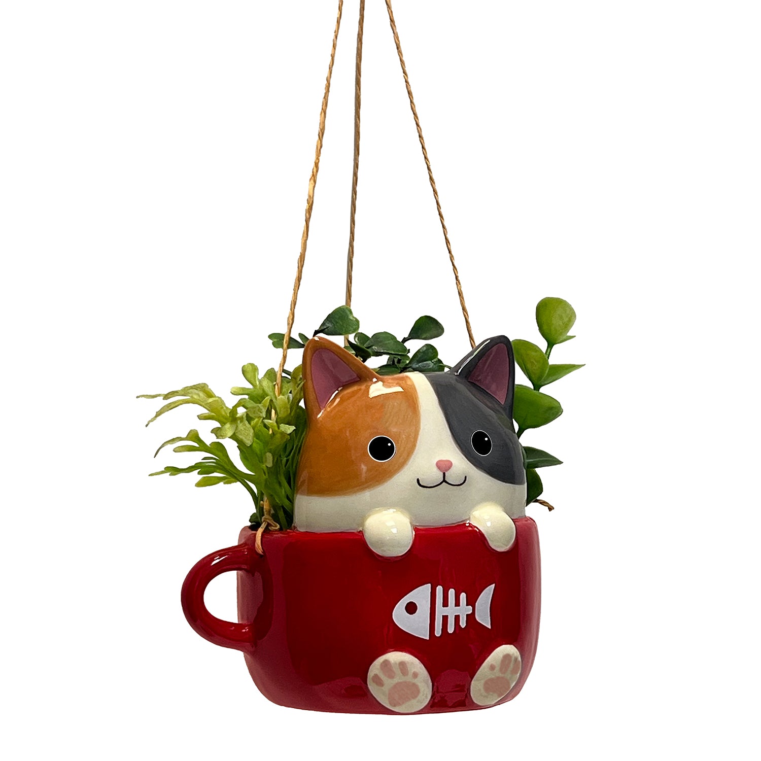Cat In Cup Hanging Planter MW-21962