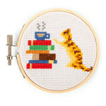 Cross Stitch Kit Cat Books MW-21986