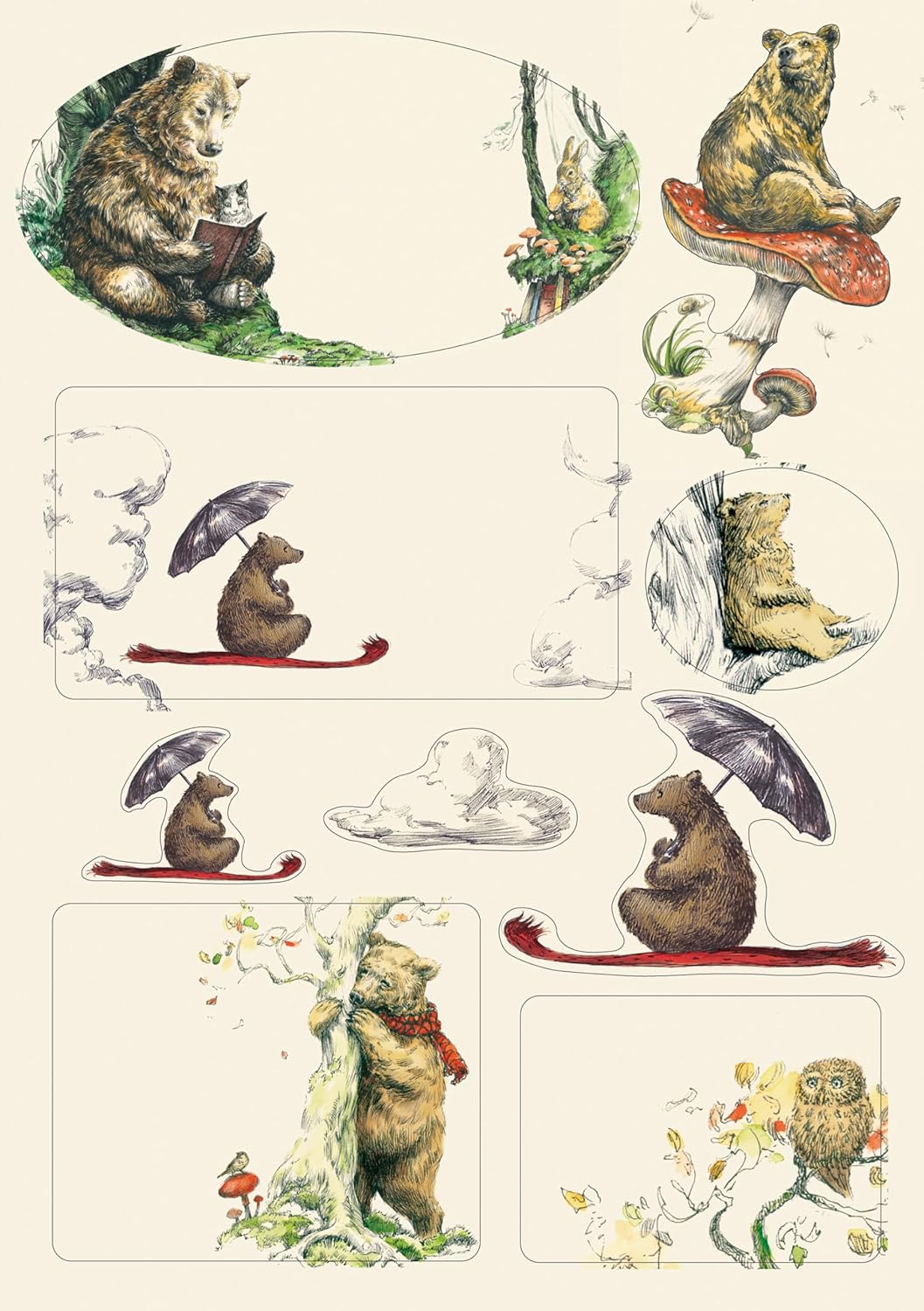 Writing Set Bear Clouds MW-22215