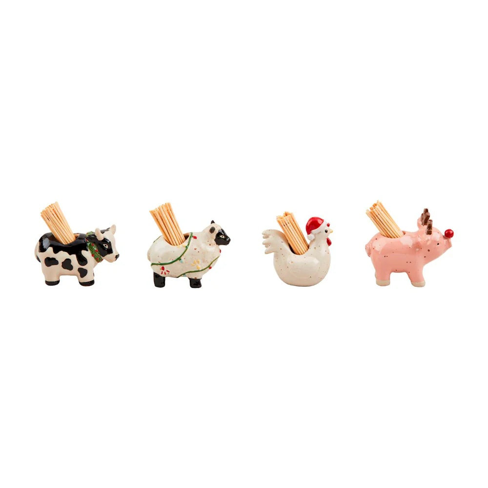 Xmas Farm Animal Toothpick Set - (1 Item – Random Color) MW-22295