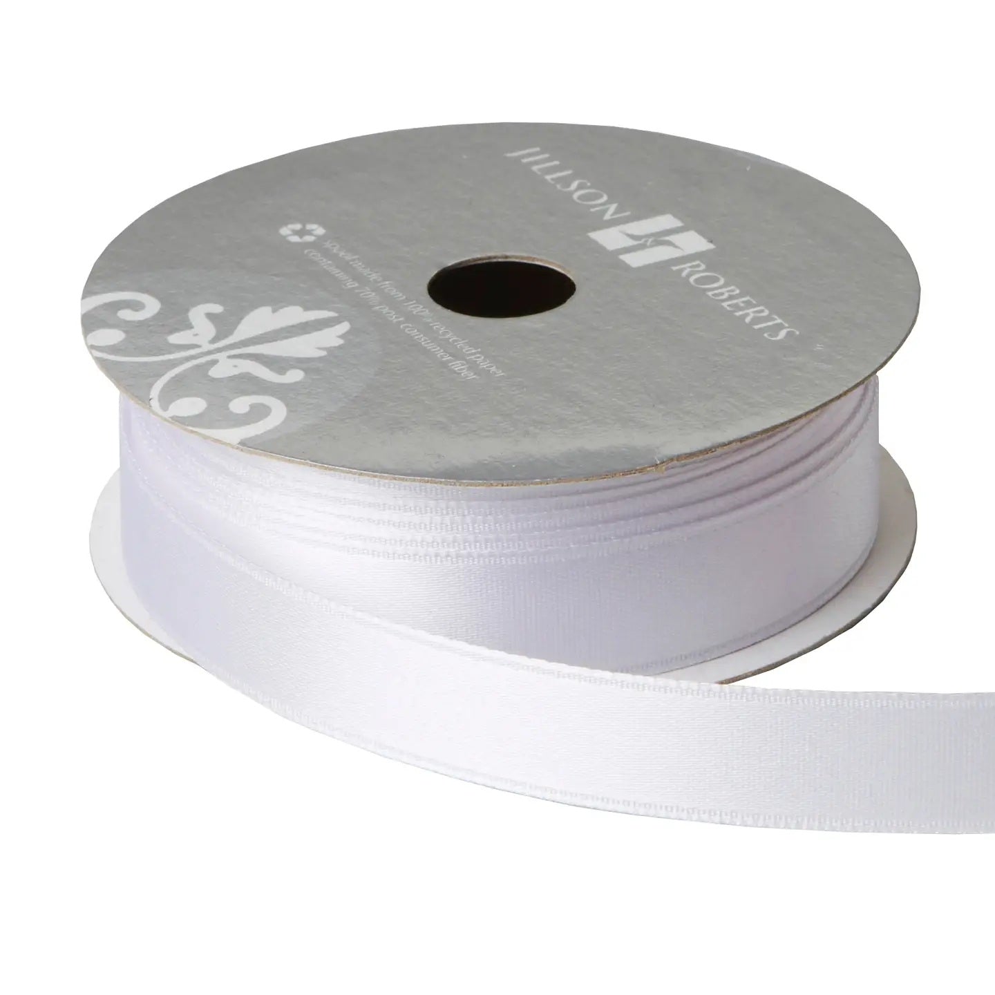 SATIN 5/8" RIBBON WHITE 50 MW-22621