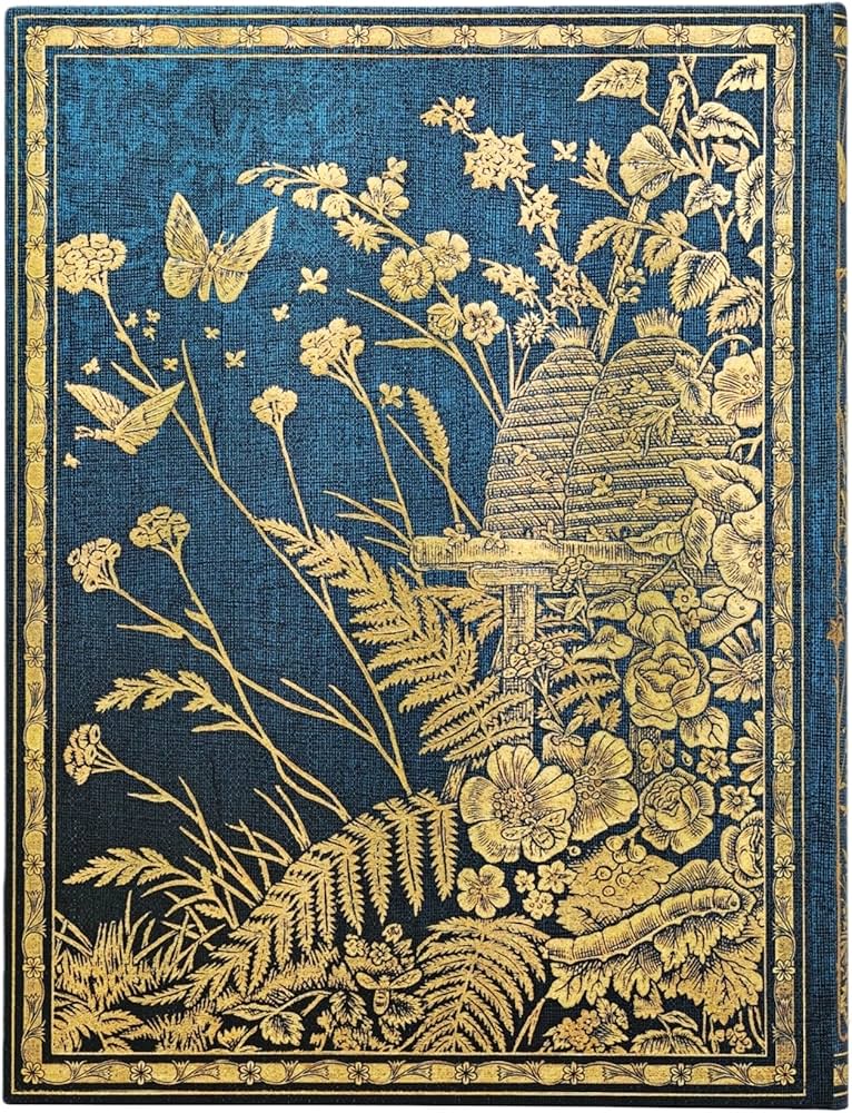 Les Papillons Ultra Embossed Lined Hardcover Journal – Blue & Gold Butterfly Des 50 MW-22717