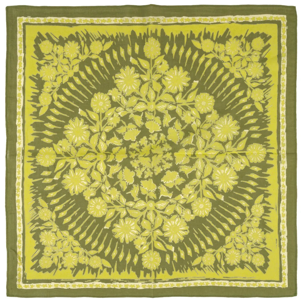 Green Floral Bandana 50 MW-22769