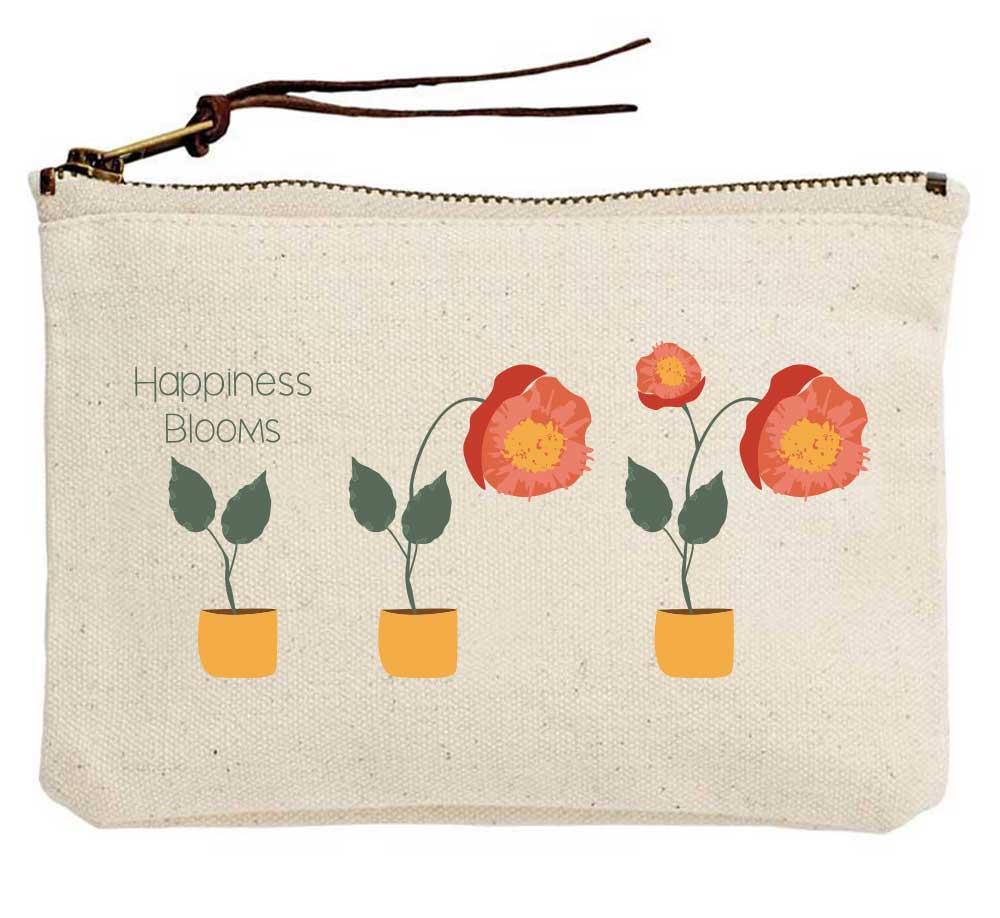 Flower Blooms Sm Canvas Pouch 50 MW-22886