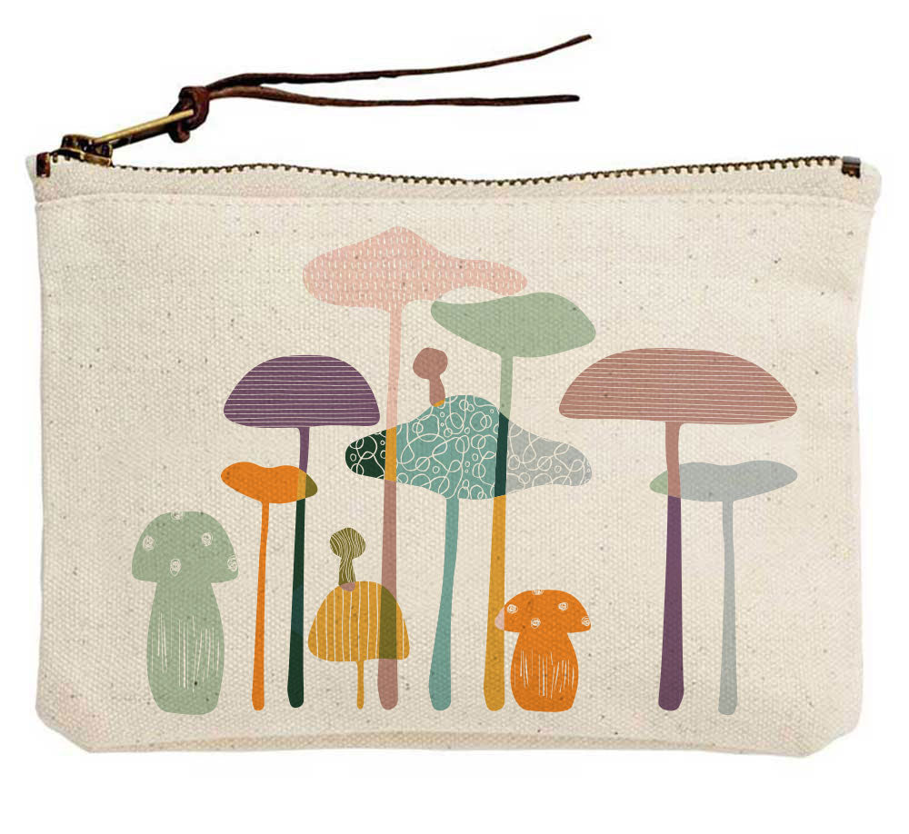 Tall Mushroom Sm Canvas Pouch 50 MW-22887
