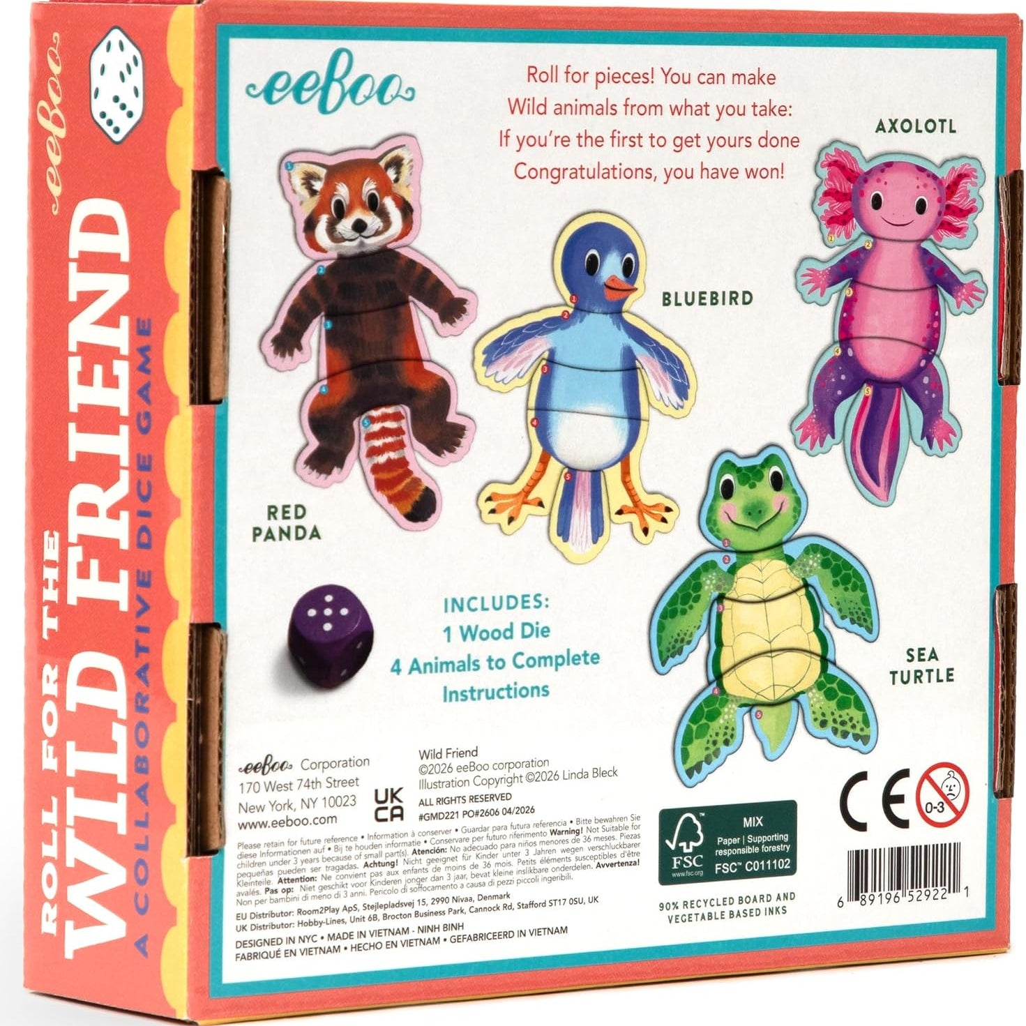eeBoo Wild Friend Dice Game