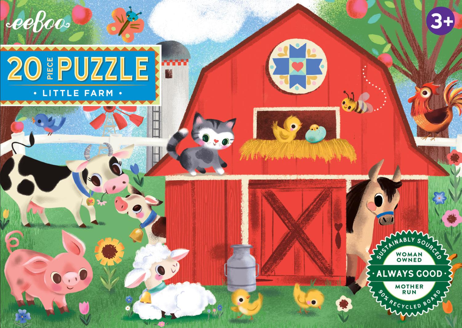 eeBoo Little Farm 20-Piece Puzzle 80 MW-23219