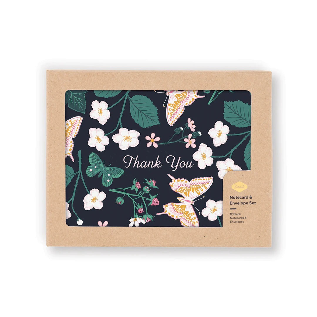 Denik Raspberry Butterflies Notecards 50 MW-23259