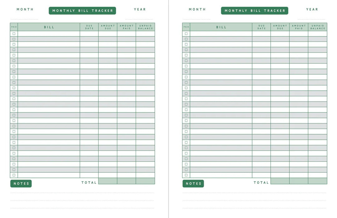 Monthly Bill Tracker by Peter Pauper Press 20 MW-23317